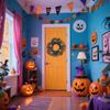 Illuminated Halloween Garland Halloween Lit Garland Black  Garland