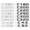 3D ABS Silver/Black Car Styling Letter Logo Sticker For Mercedes Benz C 200 220 300 C200 C220 C300 C320 E43 E63 E200 E220 E300