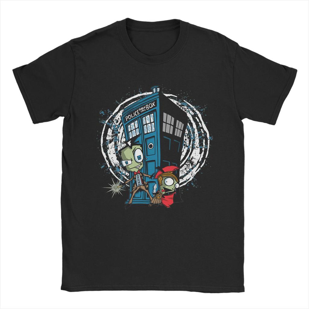 Funny Invaders Zims GIR T Shirt Men's Cotton Short Sleeve Crewneck Summer Clothes