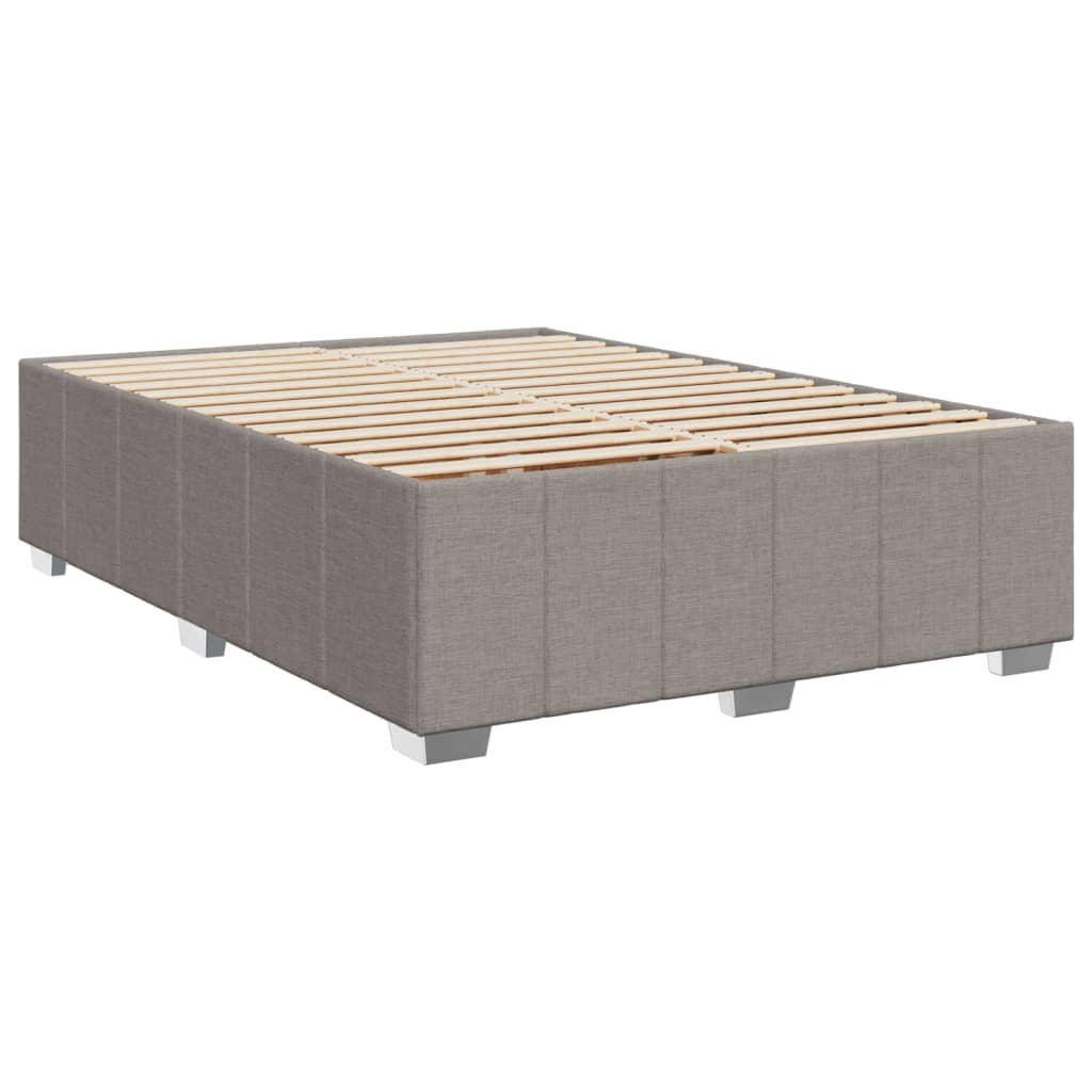 Bed Frame without Mattress Taupe 140x190 cm Fabric
