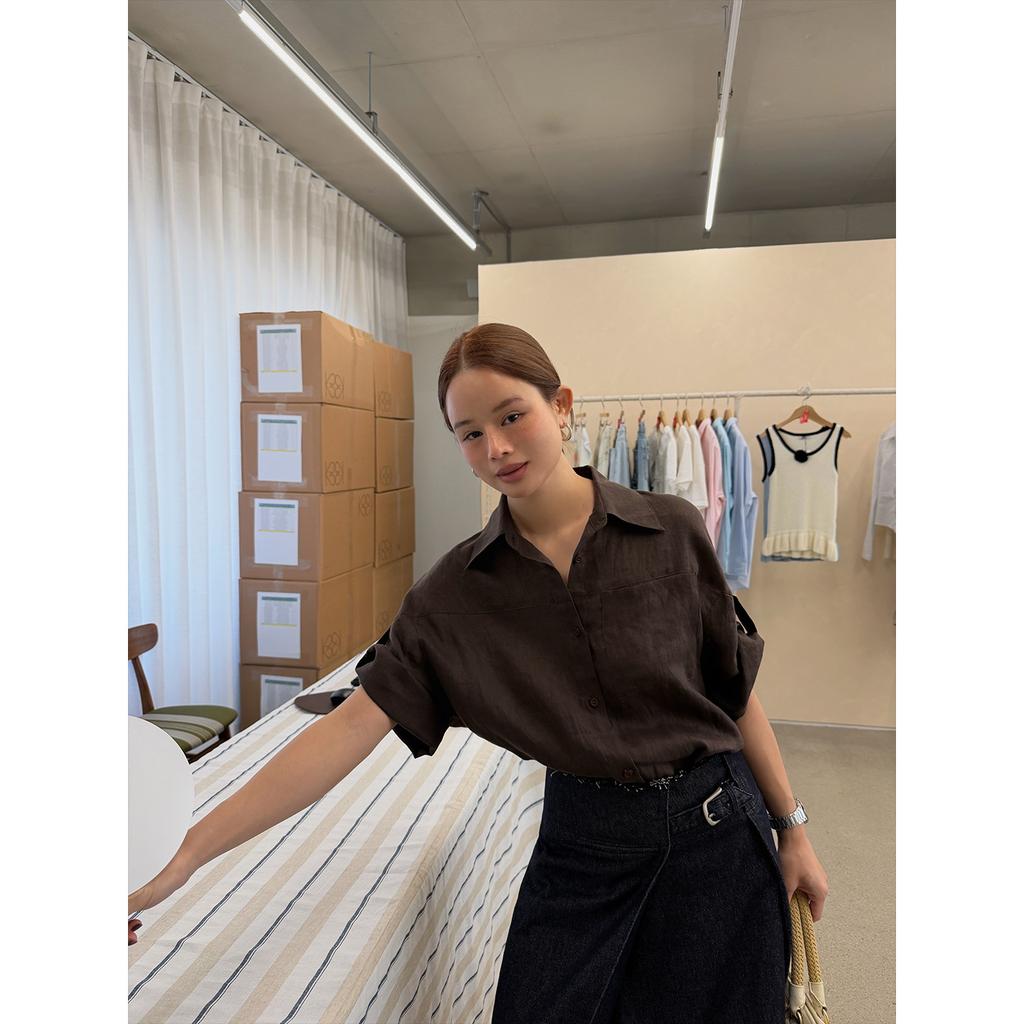 [/Summer Shangxin] Summer French Linen Short Sleeve Shirt Women's Loose Casual Commuter Shirt Women's S