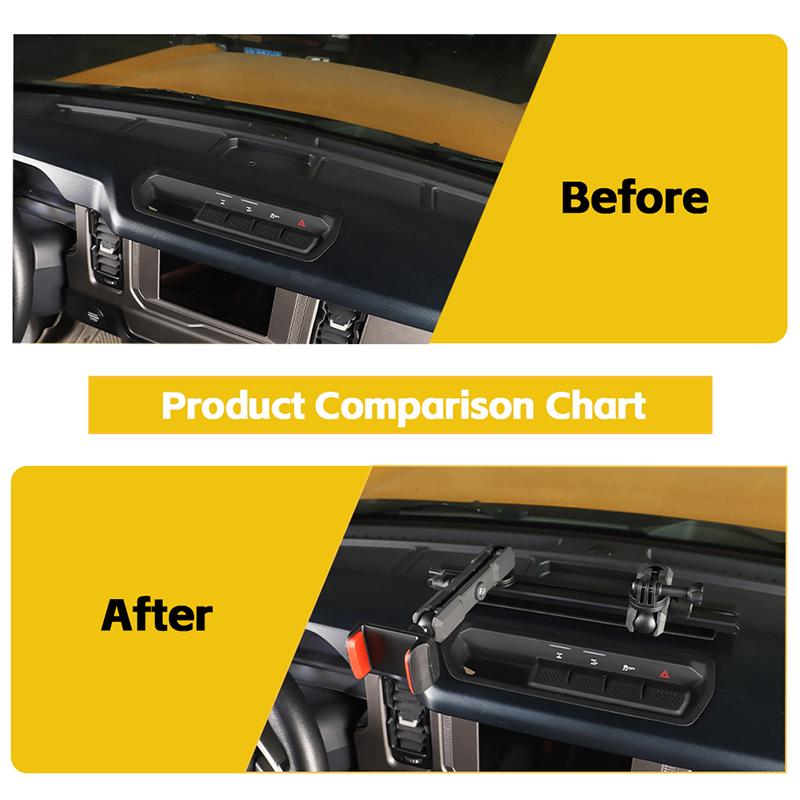 Car Center Console Slide Rail Expansion Phone Holder Bracket GPS Bracket  Fit For Ford Bronco 2021 Up Car Interior Accessories