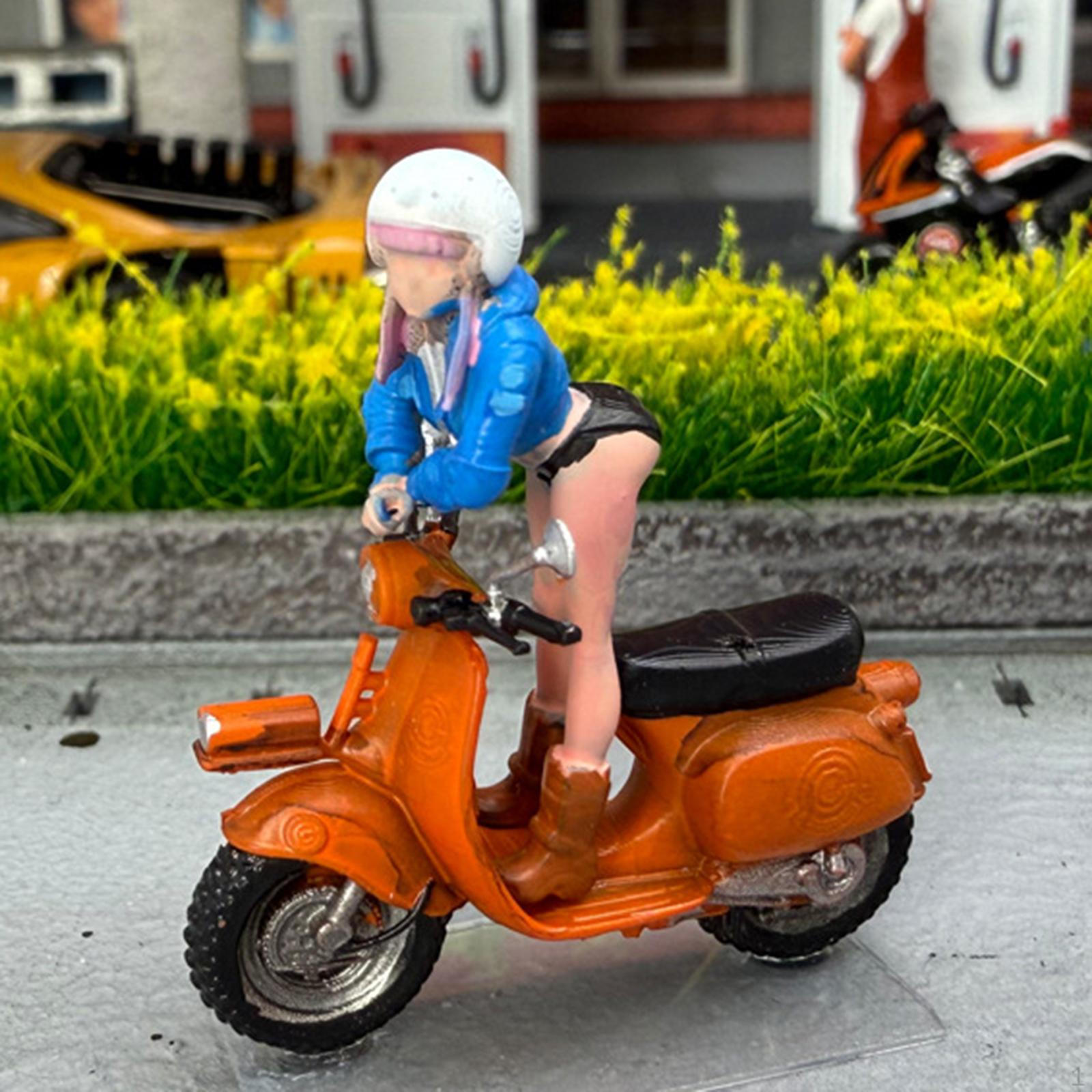 

1/64 Miniature Moped Model Simulation Toy Realistic Mini Motorbike for Fairy Garden Sand Table