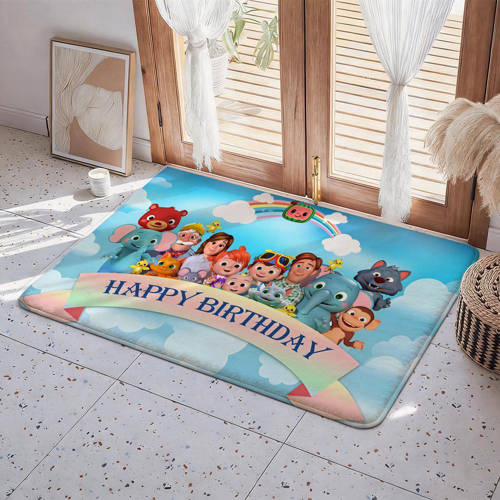 

Cartoon C CoComelon Floor Mat Eco Flannel Doormat Non Slip Odorless Indoor Floor Rug Soft Short Plush Home Mat 50x80cm