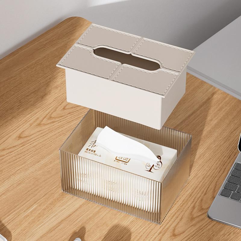 Cream Wind Tissue Box Living Room High-end Light Luxury Creative Paper Draw Box Tea Table Multifunctional Tissue Storage Box