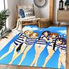 K-on! Group Pose Themed Anti-Slip Rugs - Polyester Home Decor, Suitable for Bedrooms, Living Rooms, Doorways, Studios, and Decorations