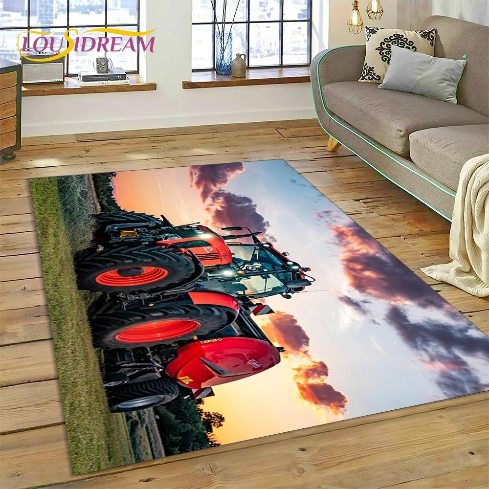 Retro Tractor Car 3D Truck Rug Carpet for Living Room Bedroom Home Decor,Floor Mat Non-slip Decoration for Sofa Doormat Kid Gift