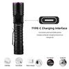 365/395nm UV Flashlight Zoom 5W Type C USB Rechargeable Black Light for Resin Curing, Pet Urine Detection, Scorpion with Battery