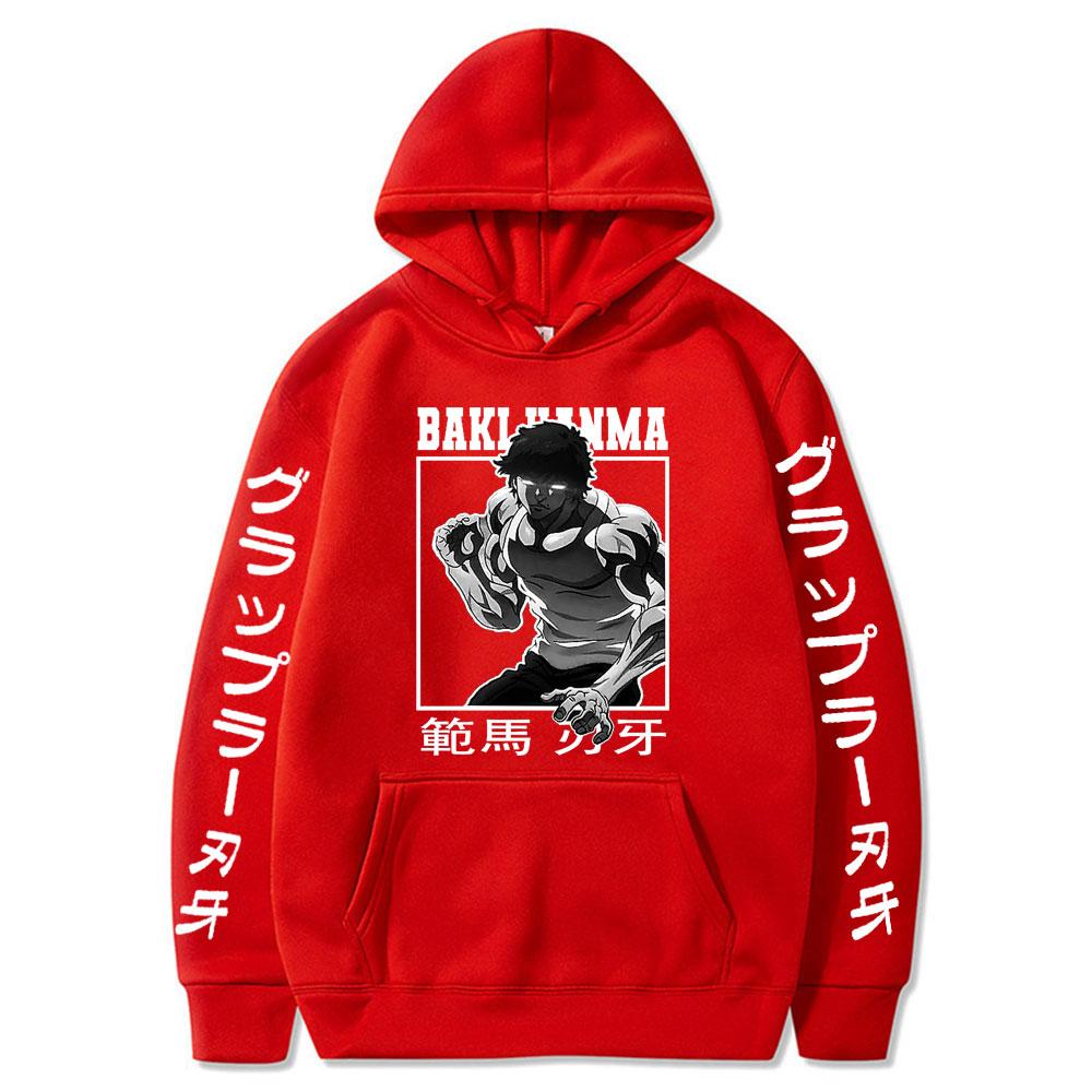 Manga Baki Hanma The Grappler Hoodies Ogre Mode Yujiro Gym Oversized Sweatshirt Men Women's Fall Winter Fleece Hooded Streetwear