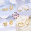 Gold Serie Hoop Earrings 925 Silver Sparkling Irregular Shape Feather Star Earrings Stud for Woman Girl Jewelry Gift