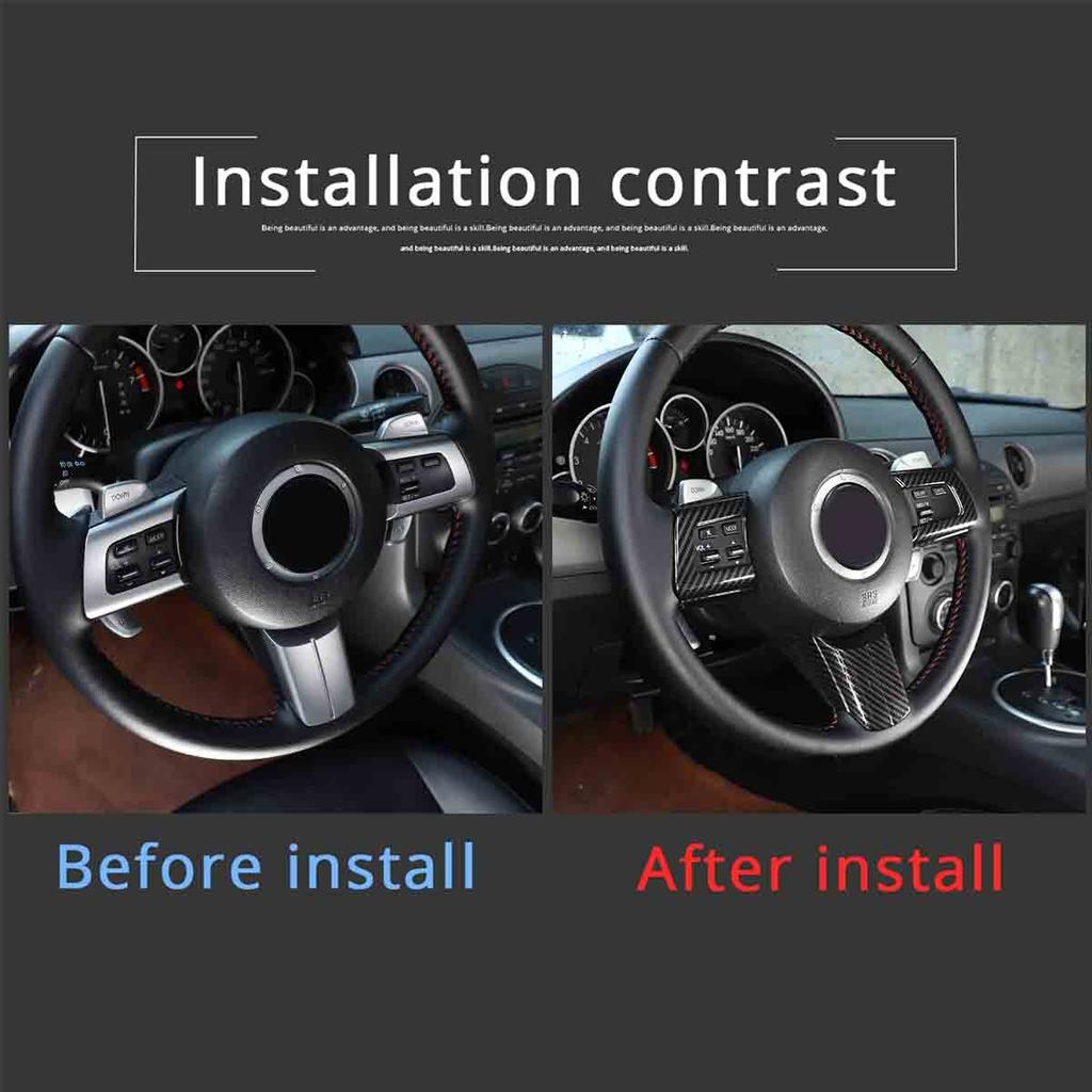 ABS Carbon fiber Interior Steering Wheel Cover Trim For Mazda MX-5 09-14