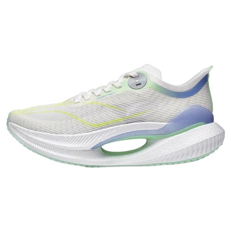 New LiNing Jueying 2 Essential Cushioned Slip Resistant Low Top GCU LOC Technology Running Shoes Women's White Blue ARRT006-1