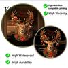 Christmas Party Glass Decorations Reindeer Static Sticker, Removable Window Clings with Merry Vintage Elk Head Decals Text, Reusable PVC Stickers for