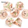 7 Pcs Copper Flower Metal Dice Solid Metal Polyhedral Dice Set Suitable for Role-Playing RPG Board Game Card Game