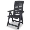 Vidaxl Folding Garden Chairs, 4 Pcs, Plastic, Anthracite