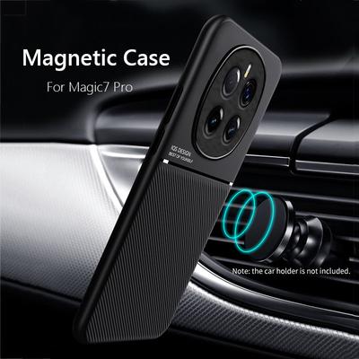 Leather Texture Magnetic Cover Soft Frame Funda For Honor Magic7 Pro Magic7Pro 5G Phone Cases Capa