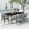 VidaXL 9-Piece Garden Dining Set Outdoor Dining Furniture Table and Dining Chairs Patio Terrace Furniture 3099238
