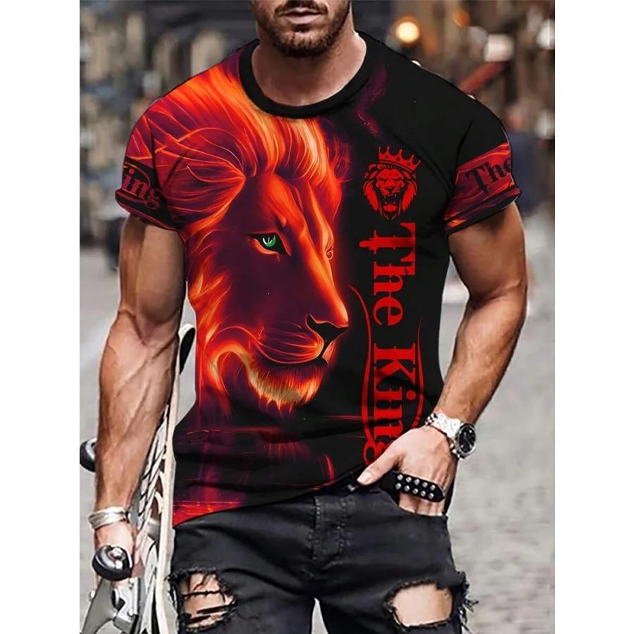 Футболка мужская с принтом льва — фото 4