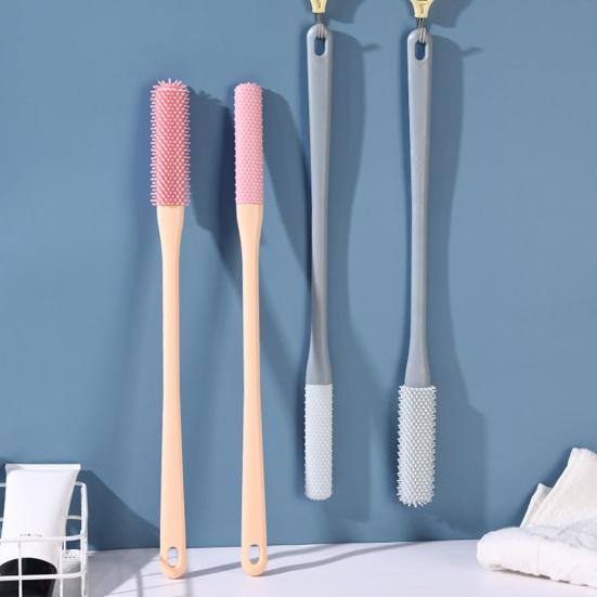 Toe Gap Cleaner Foot Scrubber Long Handle Soft Silicone Bristles for Exfoliation & Dead Skin Removal Ergonomic Grip Foot Brush for Shower Travel