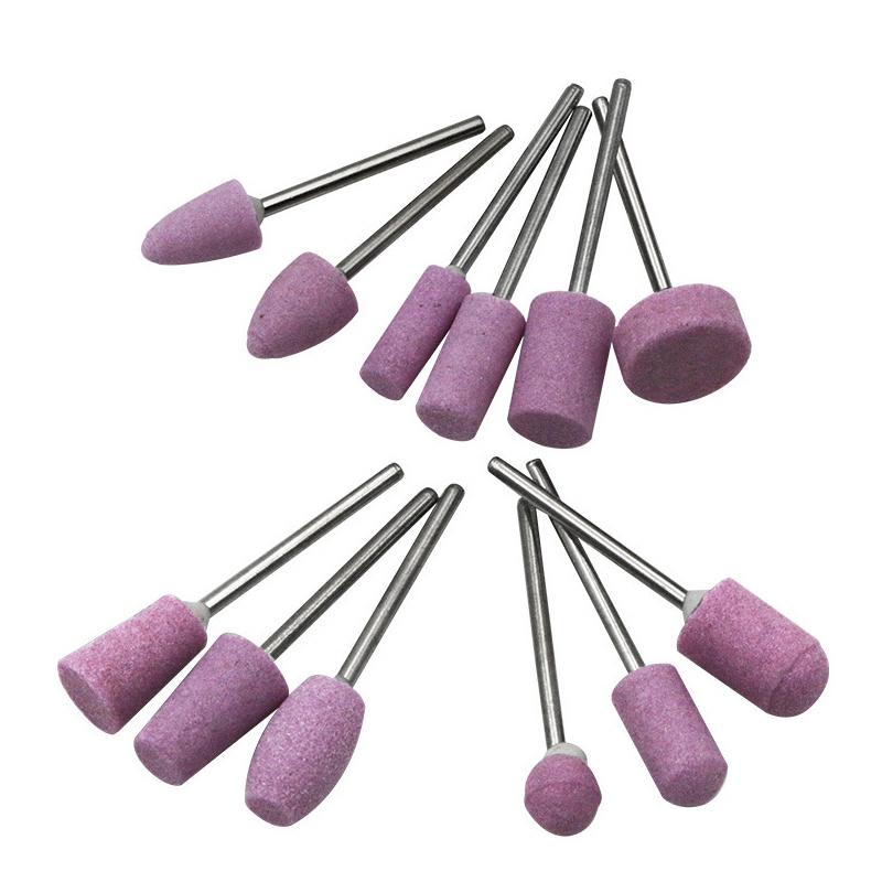 12Pcs 2.35mm Shank Mini Nail Drill Bit Set Abrasive Polishing Mounted Stone For Rotary Tools Grinding Stone Wheel Head Tools