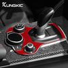 Real Soft Carbon Fiber For Alfa Romeo Giulia 952 2015- Alfa Romeo Stelvio 949 2017- Car Gear Shift Outer Panel Sticker