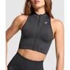 Gymshark Adapt Camo Seamless Zip Up Crop Top Asphalt Grey Black B3c2n Gc8n