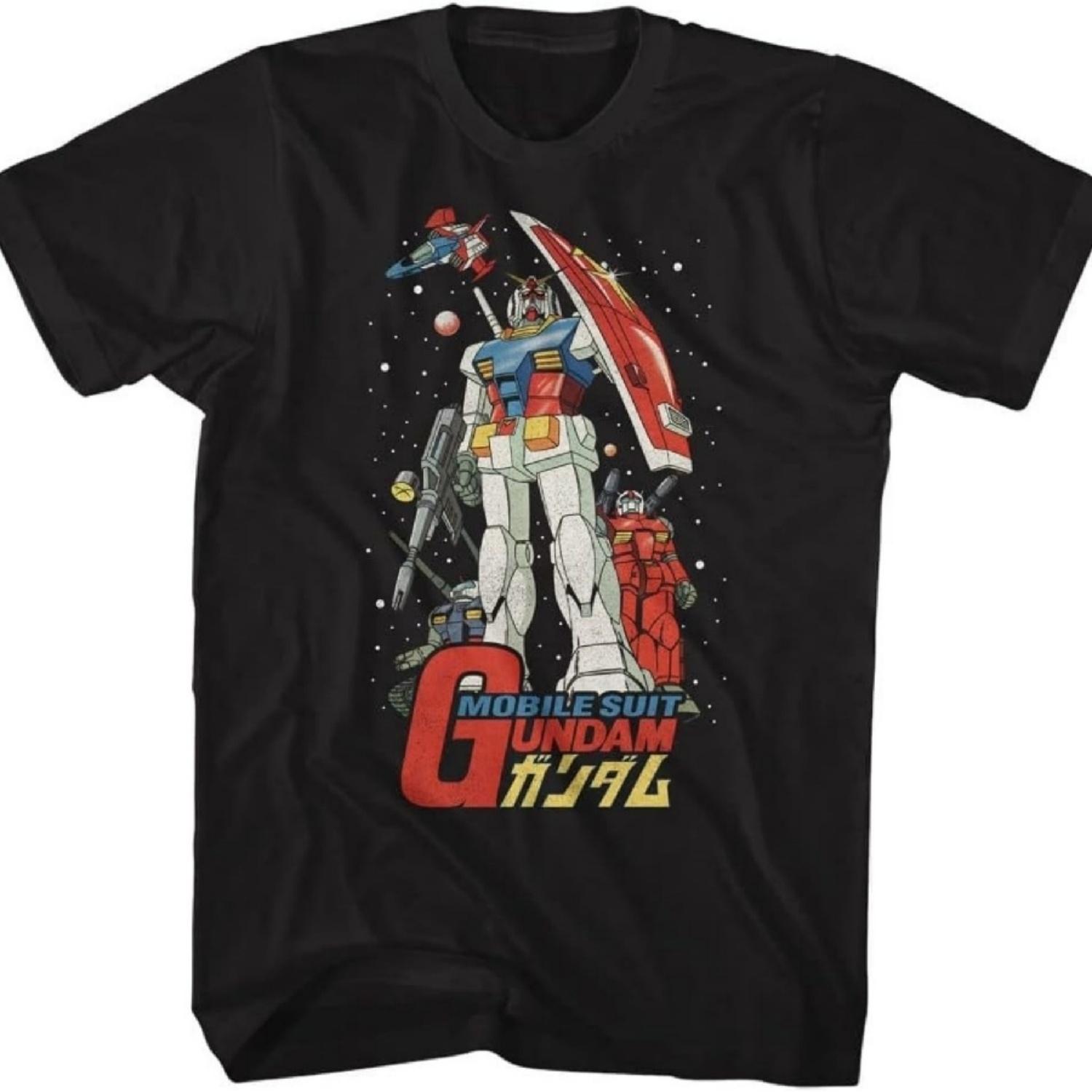 

Mobile Suit Gundam Anime Mobile Suit Poster Japanese Men s Short Sleeve T Shirt Graphic Tees XXXXXL чёрный