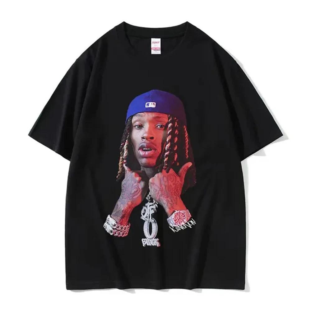 Rapper K-King Von Graphic T Shirt Men's Hip Hop Gothic Fashion Short Sleeve T-shirts Oversized T-shirt Streetwear 80312