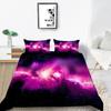 Star Printing Bedding Single Double Bed Full Size 3D Microfiber Universe Printing Pillowcase and Quilt Cover 2/3 Comfortable Home Decoration