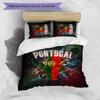 Set Biancheria da Letto Stampata Calcio Portogallo 3 Pezzi Set Copriletto Traspirante Accogliente come Regalo per la Casa Nuova o per le Feste
