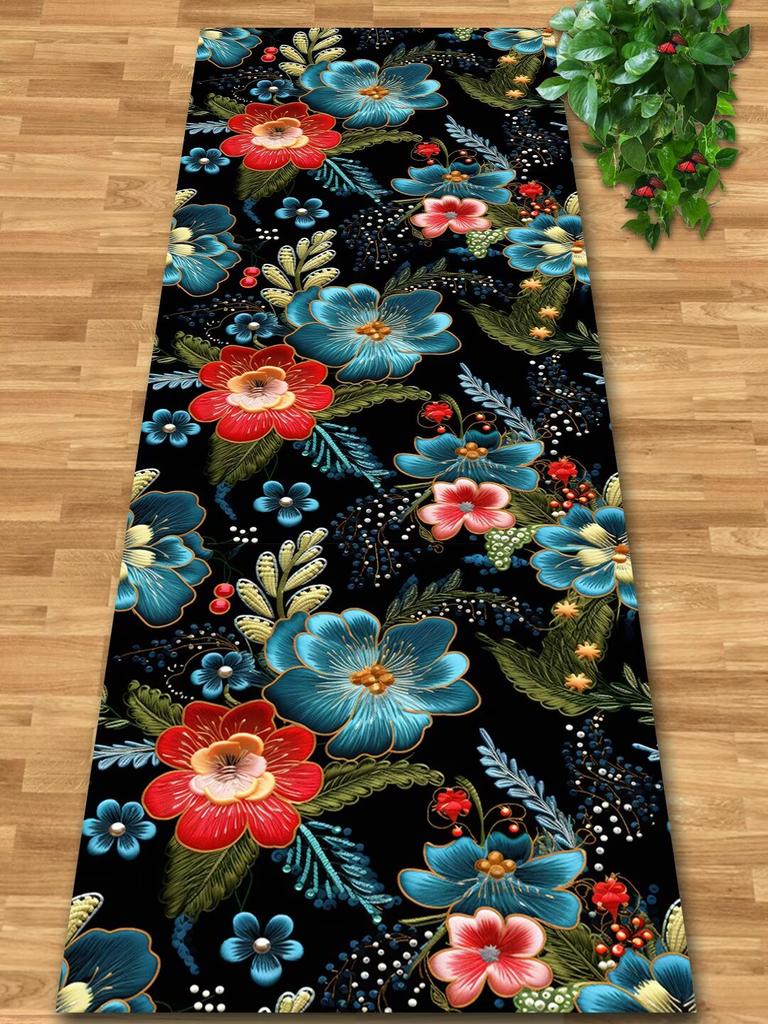 Kwiatowy Luksusowy Długi Dywanik Biegacz do Korytarza Przejście Dom Duży Dywan Schody Wygodny Trwały Zmywalna Mata Podłogowa