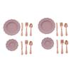 1:12 Dollhouse Miniatures Tableware Knife Fork Spoon Plate Set Accessories Toys