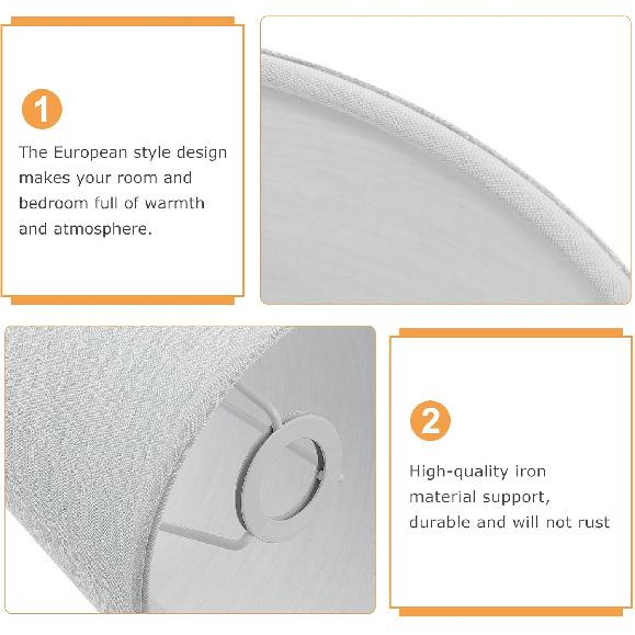 Lamp Shade, Barrel Fabric Lampshade for Table Lamp and Floor Light, Lower Mouth 8 inch Lamp Shade for Home Office