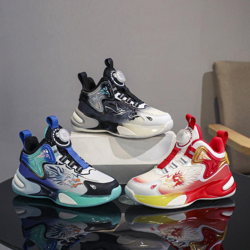 Limited Edition Year of the Snake Boys' Basketball Shoes - New Spring Non-Slip Soft-Soled Sports Shoes for Medium & Large Children.