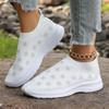 Modische Sommerschuhe für Damen mit vulkanisierter Sohle und runder Spitze, flache Schuhe für Damen, Slip-on-Plateauschuhe, Outdoor-Sneakers mit niedrigem Air-Mesh-Oberteil und rutschfester Sohle