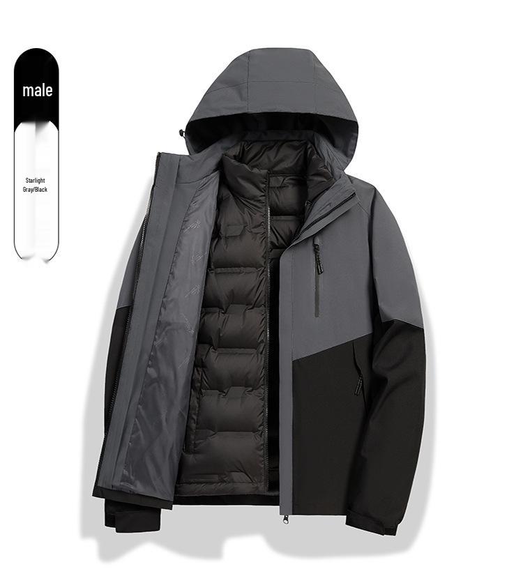 Autumn/Winter 2024 High-End Windproof Jacket with Three-Proof Fabric & 90% White Duck Down Liner for Couples