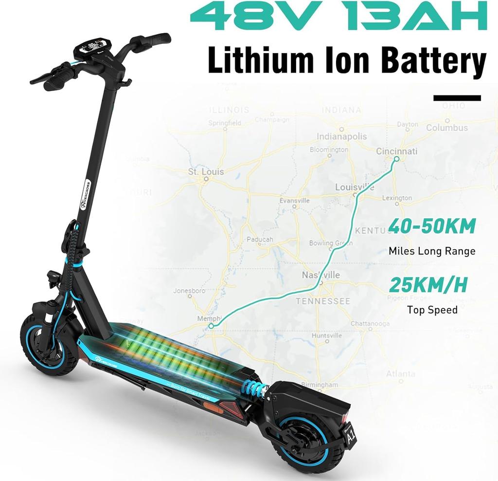 Evercross A1 Electric Scooter with 48V 13Ah Battery 10inch