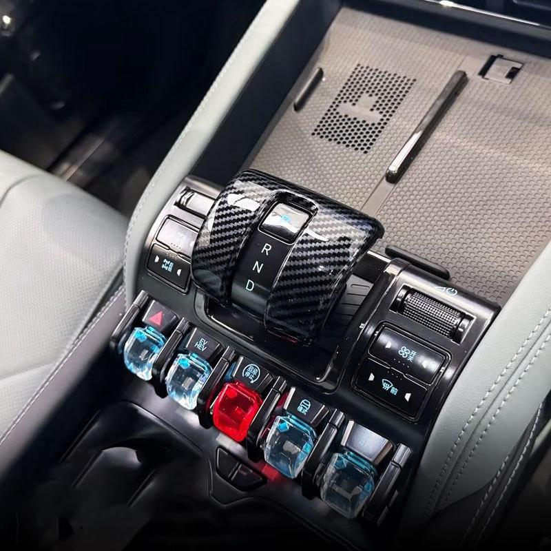 Shift Knob Cover Sticker Protector For BYD Shark 6 Car Gear Lever Head Trims Abs Material Interior Car Accessories Carbon Look