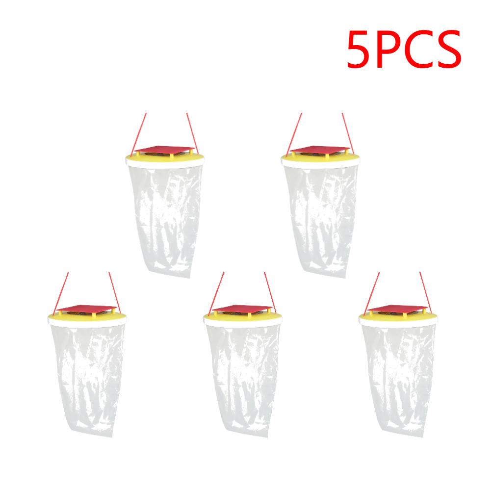1-5PCS Disposable Hanging Fly Trap Bag Disposable Flies Trap Non-Toxic Mosquito Trap Catcher Fly Wasp Insect Bug Killer for Outd