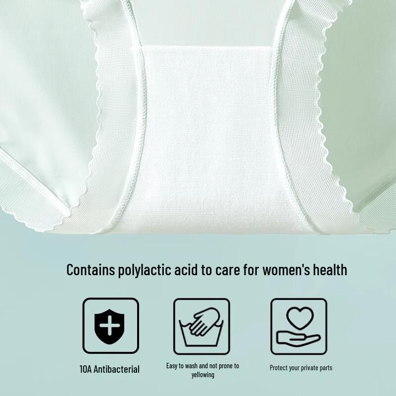 Langsha Women's Ice Silk Antibacterial Briefs 5-Pack