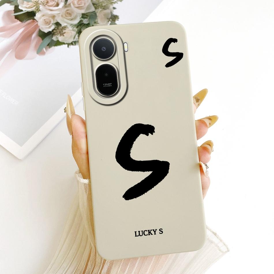 For Xiaomi Redmi A7 Pro 2026 Lucky Initial Letter Phone Case For Redmi A7Pro Soft Silicone Cases Bumpers