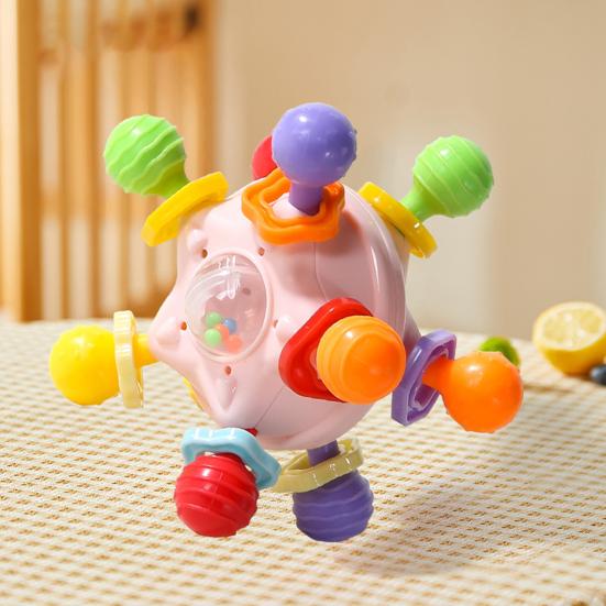 Baby Teething Toy Soft Silicone Rocker Teeth Soother Tooth Ball Shape BPA-Free Infant Chew Toy for Hand-Eye Coordination