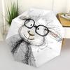 1pc Glasses Sheep Automatic Folding Umbrella Automatic Open/Close, 8-Rib Durable Frame, Compact Travel Umbrella Suitable027