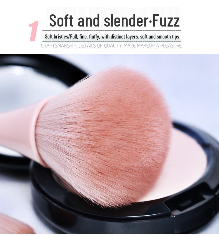 Portable 5-Piece Mini Makeup Brush Set: Powder, Blush, Eyeshadow