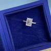 Emerald Cut D Color Moissanite Ring for Women - European American Fancy Design