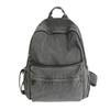 Portable Washed Denim Backpack Vintage Breathable School Bag Cartoon Large Capacity Handbag