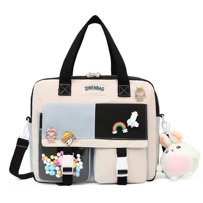 

Elementary school school bag Girls dual-purpose children Junior high school students carry school bags in class Large-capacity primary school school medal ball without pendant чёрный