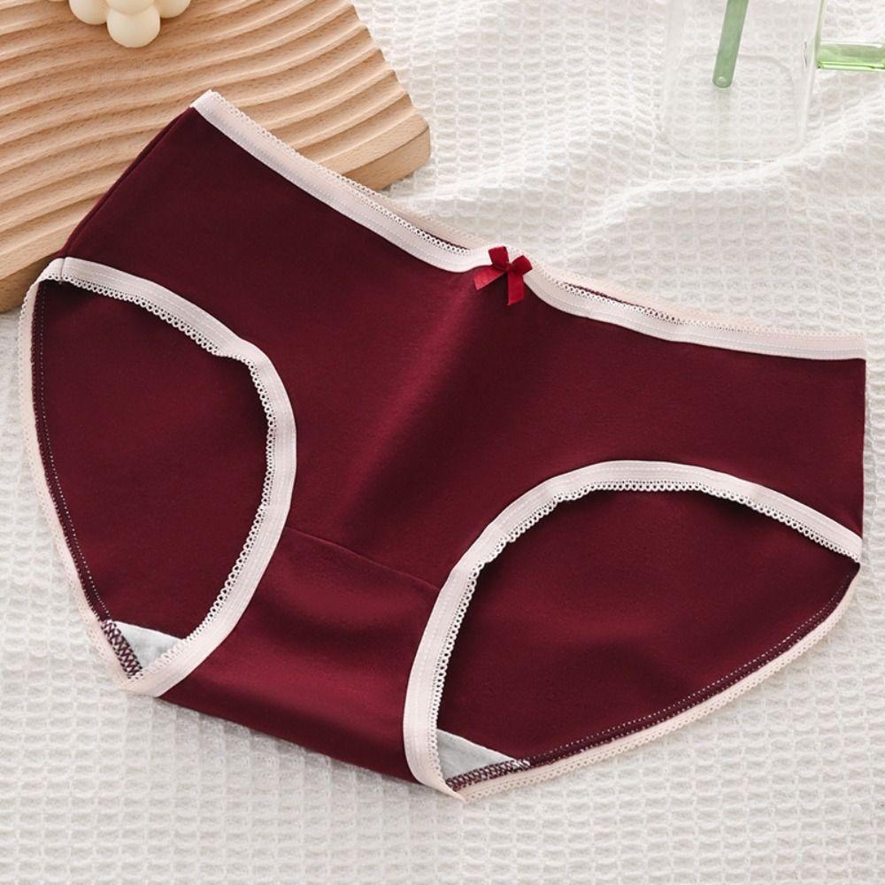 5PCS Bowknot Strawberry Briefs Stripes Women Underwear Elastic Love Heart Panties  Girls