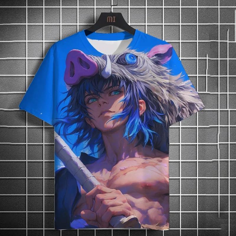 Summer New Men's T-shirt Anime Graphics 3D Printing Short Sleeve Summer Fashion Trend Oversized T-shirt Street Casual Loose Top