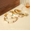 French Vintage Steel Open Cuff Bracelet With 18k Gold Plating And Diamond Accents For Fashion Jewelry Enthusiasts
